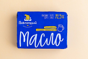 Масло сладко-сливочное м.д.ж. 72,5% пачка 180 гр.
